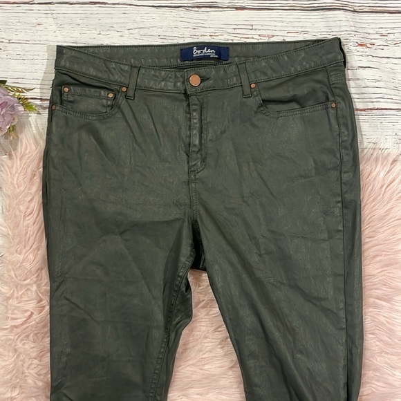 Boden Mayfair Modern Coated Green High Rise Skinny Jeans - Picture 9 of 10